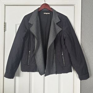 J Brand Puffer Jacket Womens M Black Gray Wool Cotton Nylon